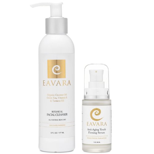 Organic Anti Wrinkle Face Serum and Natural Facial Cleanser