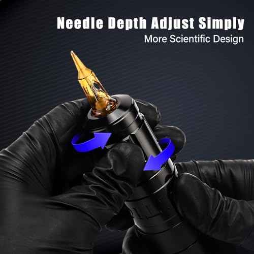 Ambition Storm Wand Tattoo Machine with Extra 2400mAh Battery Power - Rotary Tattoo Gun Cartridge Pen with Coreless Motor Digital LED Display for Professional and Beginners Tattoo Artists