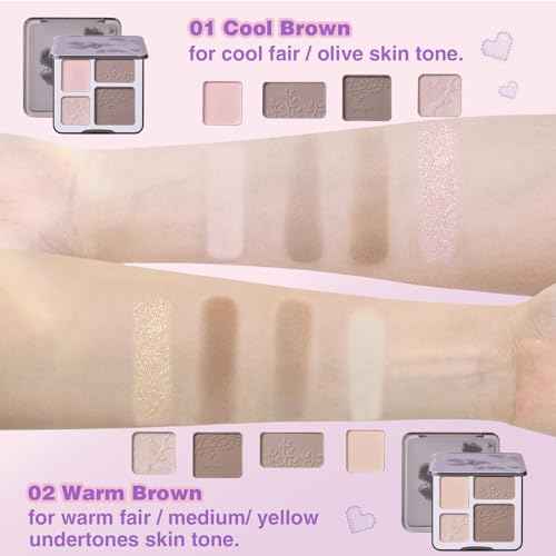 Face Highlighter Contour Shading Palette Sculpting Long-lasting Pressed Powder Smooth Matte Shimmer Finish Makeup for Cool Toned Skin