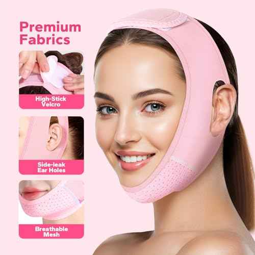 V-Face Slimming Strap, V Line Lifting Mask, Chin Strap for Sleeping, Reusable V Shaped Belt, Double Chin Reducer, Firms and Lifts Facial Contours, Jaw Exerciser, Chin Up Patch