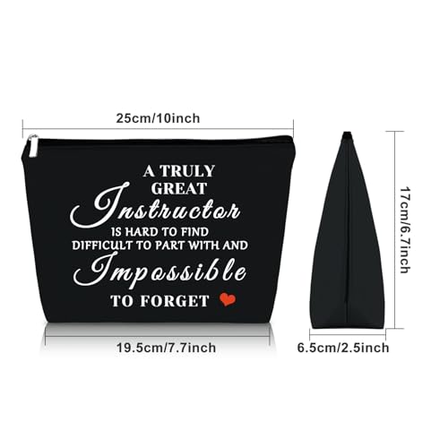 Black Makeup Bag - Clinical Instructor Appreciation Gifts, Cosmetic Bag for Women, Travel Pouch