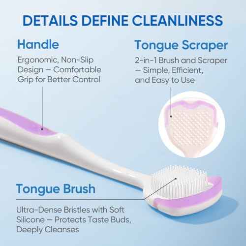 BodyAccel Tongue Cleaner Gel with Tongue Brush ? Fresh Breath Oral Care Kit ? Tongue Scraper Gel Set for Bad Breath Removal, Maintain Oral Health
