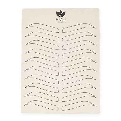 Premium Microblading Practice Skin Double-Sided | Professional Realistic Hairstroke Tattoo Latex | Special Eyebrow Designs For Cosmetic Tattooing (Black - 5 Pack)
