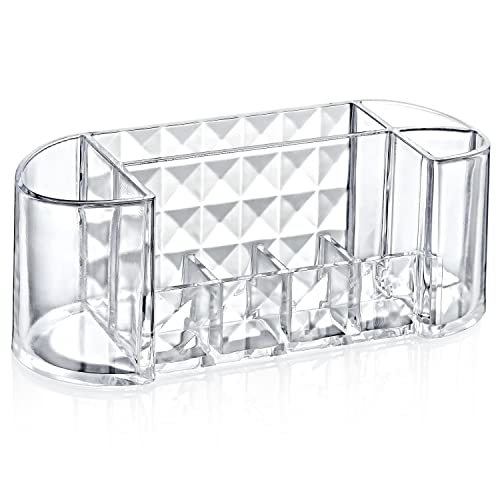 Boxup Makeup Organizer - 8 Compartments Lipstick Holder And Skin Care Desk Accessories, Cute Small Beauty Cosmetics Table Organizers For Women & Teen Girls, Pretty Lip Stick Gloss Storage Stand