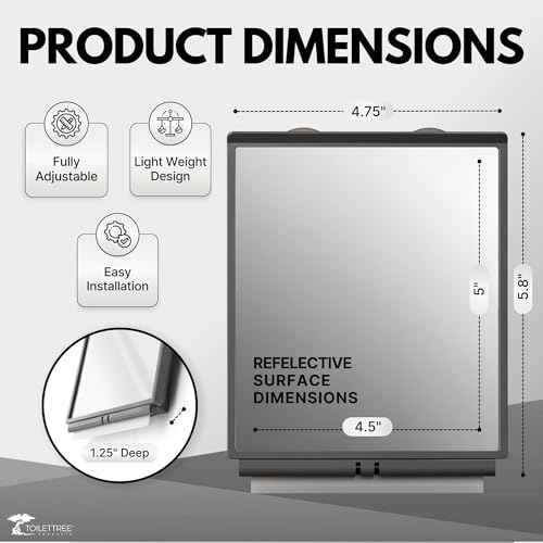 ToiletTree Products Fogless Shower Bathroom Mirror with Squeegee and Travel Bag