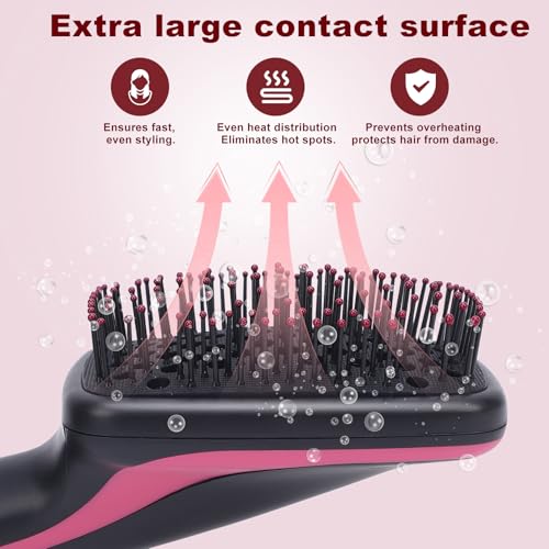 Sonew 2 in 1 Hair Dryer Brush & Straightener Brush, Hair Dryer and Styler, Negative Ion Blow Dryer Brush, Hot Air Brush Detangles, Dries, Smooths, Reduce Frizz & Static