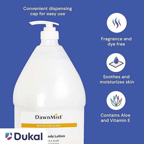 Dukal Dawn Mist Hand and Body Lotion with Pump, Gallon (Pack of 4)