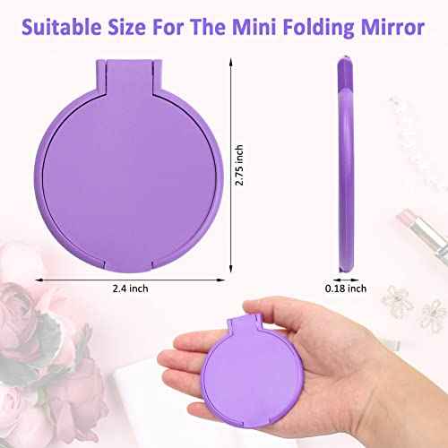 Windspeed 12 Pcs Mini Folding Mirror Round Compact, 2.4 in Small Portable Travel Makeup Mirror Compact Mirror Bulk Round Makeup Mirror for Purse, Women Girls Travel Daily Use