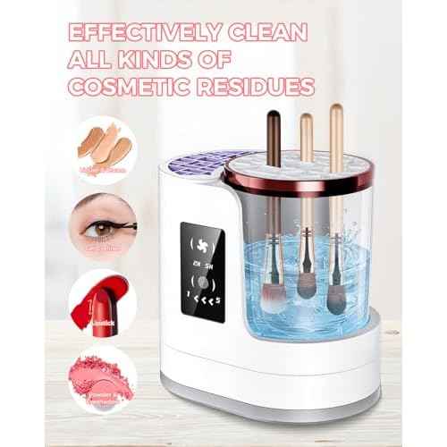Electric Makeup Brush Cleaner Machine with Automatic Cleaning and Drying Functions Portable Makeup Brush Cleaner for All Size of Makeup Brushes Gifts for Makeup Lovers