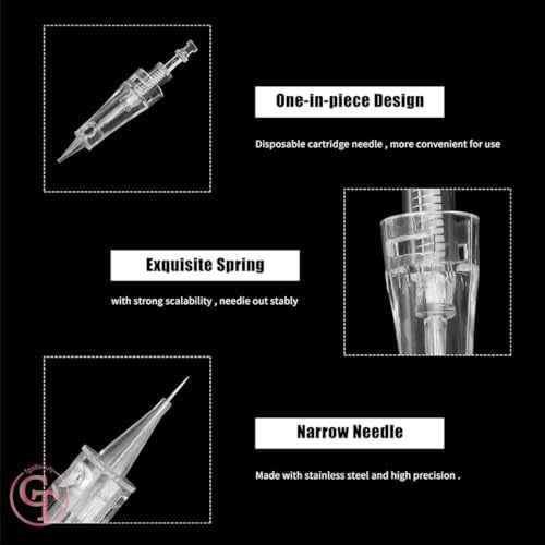 50pcs/Pack Permanent Makeup Needles Cartridge for Eyebrow Eyliner Tattoo Machine 1P 3P 5P 5F 7F for Ombre Powder Eyebrow Shading Microblading Makeup (50pcs 5F)