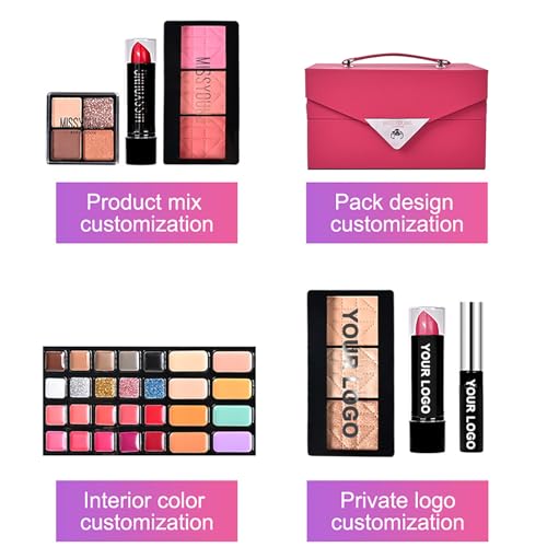 FantasyDay All in One Makeup Kit for Women Full Kit Girls Makeup Gift Sets Xmas Essential Bundle Include Eyeshadow Palette Lipstick Blush Concealer Eyeliner Mascara Foundation Brush Eyebrow Pencil