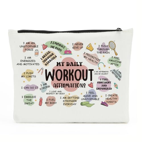 Workout Gifts for Women, Makeup Bag Cosmetic Bag, Mental Health Gifts, Inspirational Gifts for Women, Mental Health Awareness, Positive Affirmations for Sister Friend Friendship Birthday Mothers Day
