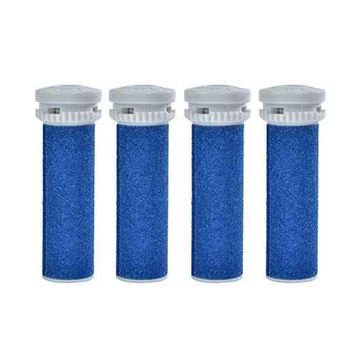 4 Pack Blue Replacement Roller Compatible with Scholl Express Pedi Foot Smoother-Extra Coarse