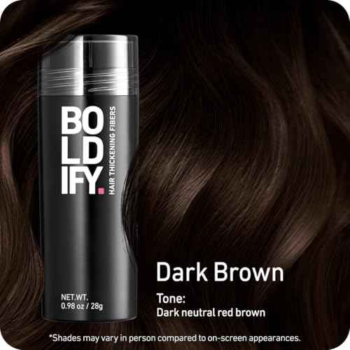 BOLDIFY Hair Fibers (28g) - Fill In Thinning and Fine Hair for an Instantly Fuller, Thicker Look - 14 Shades for Women & Men - Dark Brown