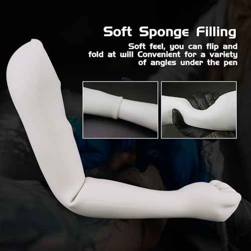 Tattoo Practice Arm, Realistic Fake Skin Waterproof for Tattoo Artists Display and Technique Improvement, Durable Model Arm for Training and Portfolio Showcase (WHITE)
