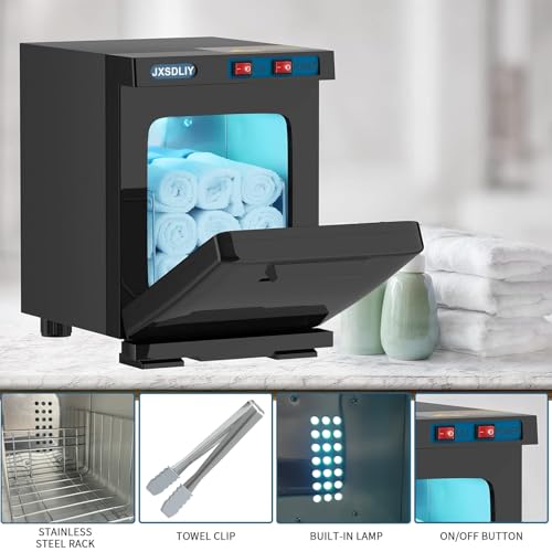 Mini 5L Small Hot Towel Warmer for Spa Home Salon Esthetician 2-in-1 Personal Hot Towel Cabinet Spa Towel Warmer for Facials, Fast Heating Towel Heater Towel Steamer