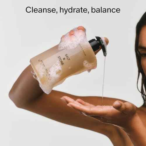 Salt & Stone Body Wash for Women & Men | Black Rose & Oud | Hydrating Gel Cleanser | Clean & Soften Skin | Made with Niacinamide & Hyaluronic Acid | Free From Parabens Sulfates & Phthalates 15.2 fl oz