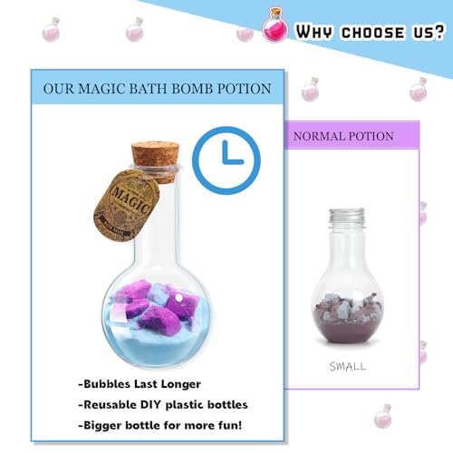 MeCids Magic Potion Bubble Bath Bombs for Kids -Bath Color Tablets Bath Potions for Toddlers Ages 4-12 Fun Science Kit Gift for Birthday, Halloween£¬Christmas- 6 Pack