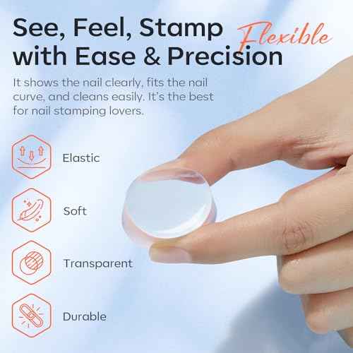 Modelones French Tip Tool- 6 Pcs Nail Stamp French Manicure Kit Suitable for DIY Together with Gel Nail Polish Art Tips Printing Tool Kit