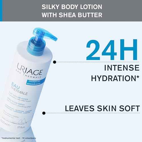URIAGE Silky Body Lotion with Shea Butter & Hyaluronic Acid | 24H Hydration, Smoothing Effect, Moisturizer, Paraben-Free, 500 mL / 17 oz