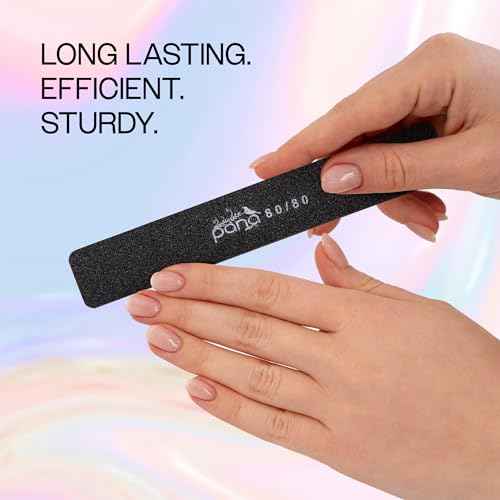 10pcs - PANA Jumbo Double-Sided Emery Nail File for Manicure, Pedicure, Natural, and Acrylic Nails - Black (Grit 80/80)