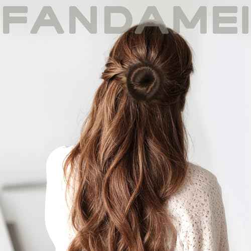 FANDAMEI Hair Bun Maker for Kids, 4PCS Donut Bun Maker Small with 4PCS Extra Small Hair Buns Kit. Ballet Hair Bun Maker for Kids, Hair Bun Set with Elastic Hair Ties, Hair Pins.(Brown)