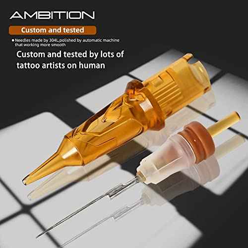Ambition Glory Tattoo Cartridges #10 Bugpin 5RL Needles Disposable 50pcs 0.3mm 5 Round Liner for Rotary Tattoo Machine Supply