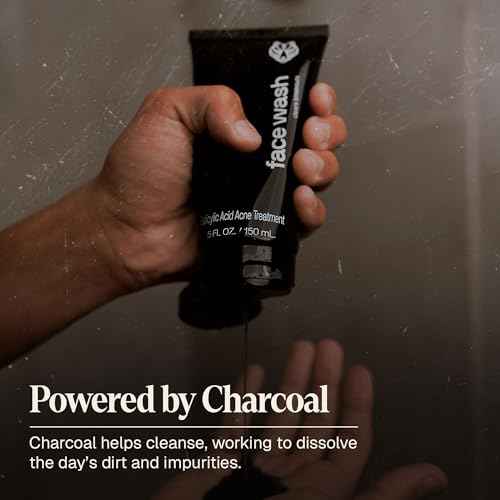 Black Wolf Men¡¯s Charcoal Powder Face Wash, 5 Fl Oz - Facial Cleanser Removes Unwanted Impurities from Your Skin and Soothes Irritation