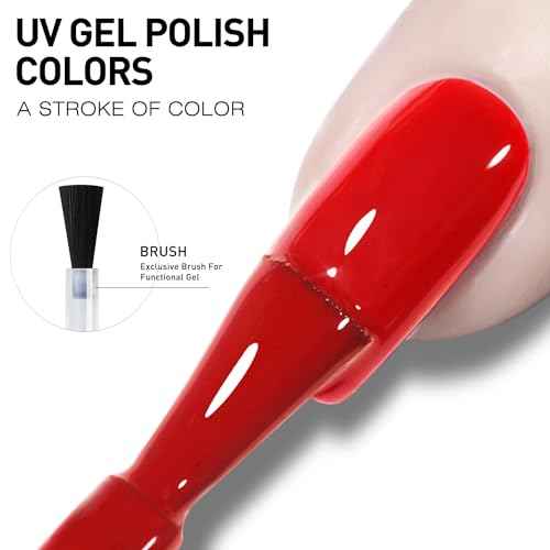 beautilux Hema-Free Red Gel Nail Polish, 6 Color Bright Dark Burgundy Red Gel Polish High Gloss Soak Off UV Nail Art Gel Manicure Salon at Home for Women