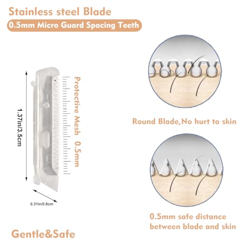 6 Pack Replacement Heads for Finishing Touch Flawless Dermaplane Glo Facial Exfoliation Tool, Replacement Blades for Flawless Dermaplane Razor- Include Replace Tray + Clean Brush