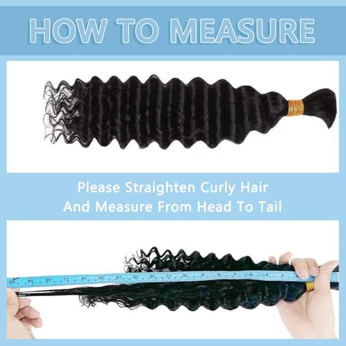 Human Braiding Hair for Boho Braids 150g 24 Inch 6 Bundles/Pack Dark Brown Human Hair Deep Wave Bundles Boho Hair for Braiding 12A Knotless Human Hair Braiding Hair Curly Hair Extensions 2#