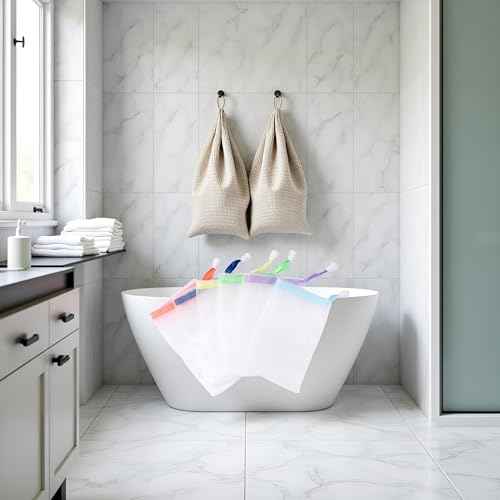 10 PCS Foaming Mesh Bags, Portable Soap Saver Hangable Net Soap Pouches, Nylon Drawstring Bags Shower Foaming Mesh Face Cleansing Tool Bath Soaps