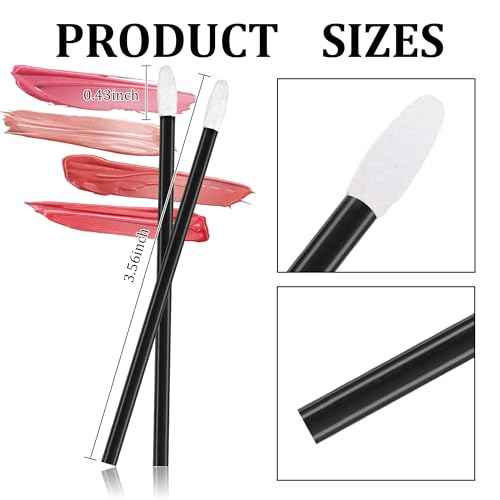 COCIDE 700Pcs Disposable Lip Brush? Lip Applicators Makeup Applicators Lipstick Brush Makeup Brushes & Tools Lip Wands Makeup Artist Kit Essentials Beauty Tools (Black, 700Pcs)