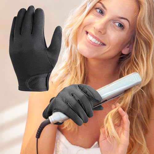 Heat Resistant Gloves for Hair Styling - Reusable HairDye Heat Protector Gloves Professional Hand Mitt | Non-Slip Thick Glove