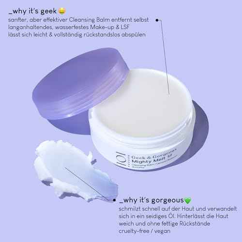 Geek & Gorgeous ? Mighty Melt Cleansing Balm ? Removes Waterproof Makeup & Sunscreen ? Gentle for All Skin Types ? 3.31 oz