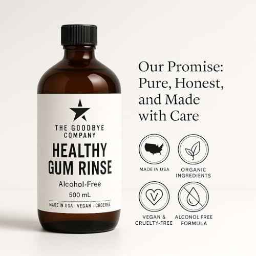 The Goodbye Company Healthy Gum Rinse - Alcohol-Free Natural Mouthwash for Gum Health, Bad Breath & Strong Teeth - Organic Echinacea & Clove Essential Oils - Made in USA - 500ml