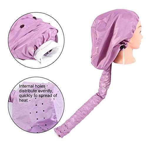 Portable Soft Hair Drying Bonnet with Adjustable Attachment for Hand Held Hair Dryer - Salon Baking Oil Mask (Pink)