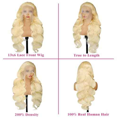 Koiaskral 613 13x6 Lace Front Wig Human Hair Blonde Wig Human Hair 200% Density Transparent Lace Front Wigs Human Hair 613 HD Lace Frontal Wig for Women 26 Inch
