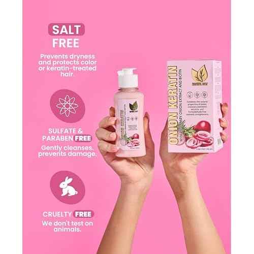 NATURAL SANT - Onion Keratin DuoBox 120ml ? Deep Repair & Smoothing for Dry, Damaged Hair, Frizz Control & Heat Protection with Biotin & Rosemary