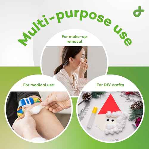 Dealmed Cotton Balls for Face, Makeup & Nail Polish Remover, Medical Uses, & DIY Crafts | Non-Sterile Bulk Pack | Resealable Zip-Locked Bag | 100% Pure Cotton - Soft, Absorbent, Gentle (500 per Bag)