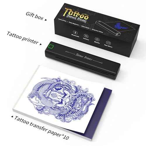 NEWYES Tattoo Stencil Printer Wireless Portable Tattoo Printer Kit Thermal Tattoo Machine for Tattoo Artists & Beginners, Matte Effect Clear Printing, Compatible with Mobile Phone, Pad, PC