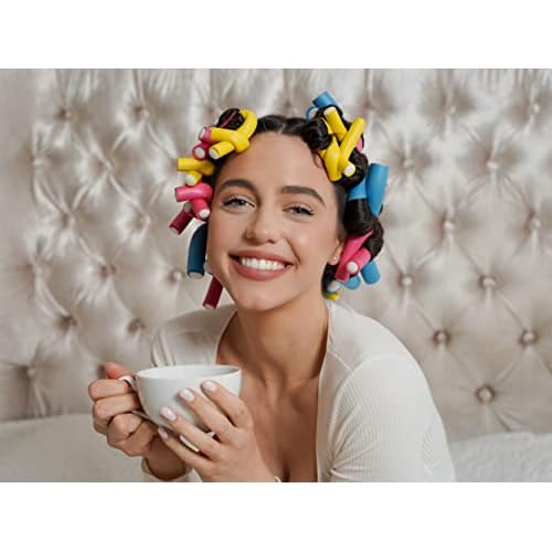 Salon Heatless Flexible Hair Rollers Curlers 42-pack 7" Soft Foam Flexi Twist Curling Rods for Short Long Hair
