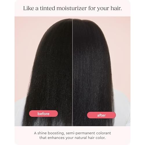 Glaze Supergloss Color Conditioning Gloss With Dispensing Pump ? Hydrating Semi-Permanent Color Hair Gloss & Shine Boost ? Vegan, Cruelty-Free ? 6.4 fl oz - Lustrous Ebony - Blue Black