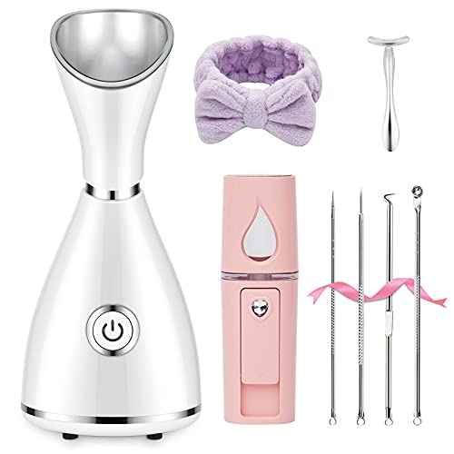 Facial Steamer for Face, Face Steamer for Facial Deep Cleaning, Face Steamer Nano Mister Set for Sinuses, Unclogs Pores, Home SPA, Skin Care