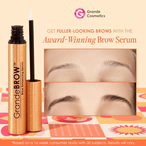 Grande Cosmetics GrandeBROW Brow Enhancing Serum For Fuller, Bolder, Looking Eyebrows - Brow Serum With Vitamins, Peptides, Antioxidants, Amino Acids, Cruelty-Free
