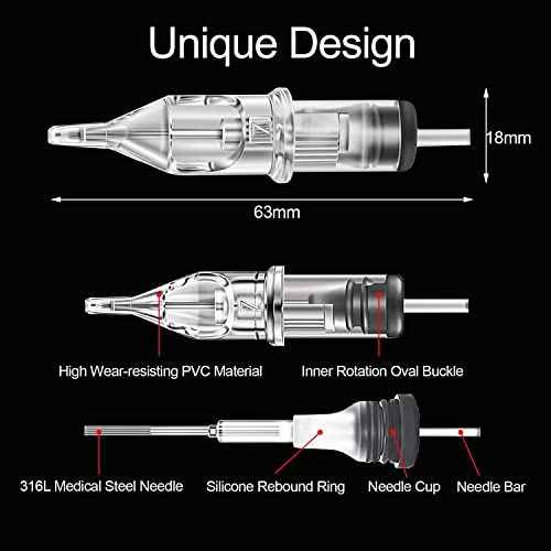 Tattoo Cartridge Needles - Beoncall 40Pcs Disposable Tattoo Cartridge Needles Round Liner Magnum Assorted 1203RL 1205RL 1207M1 1209M1 for Tattoo Machine Gun Tattoo Supply¡¦