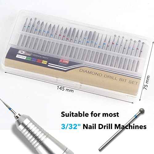 30-Piece Nail Cutter Drill Bit for Manicure Tungsten Steel Professional Manicure Drill Set Universal Diamond Drill Bits for Nails Electric Drill