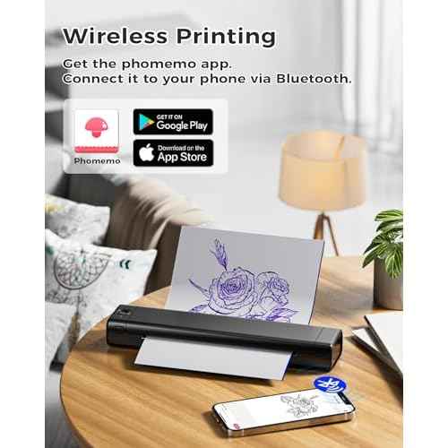 COLORWING M08F Tattoo Stencil Printer Bluetooth, Wireless Thermal Transfer Machine for Skin, Small A4 Paper (Black)