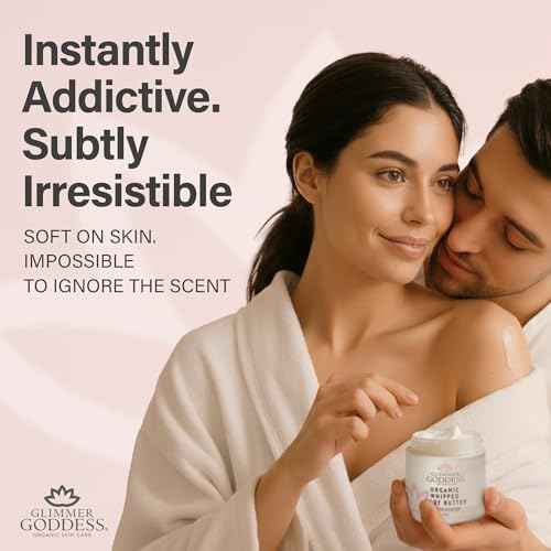 Glimmer Goddess Organic Whipped Body Butter for Women - Moisturizer Cream with Shea & Cocoa Butter, Almonds & Coconut Oil - Autumn Breeze, 8oz