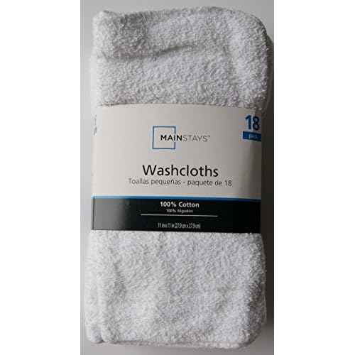White Cotton Washcloth Pack - 18 Count